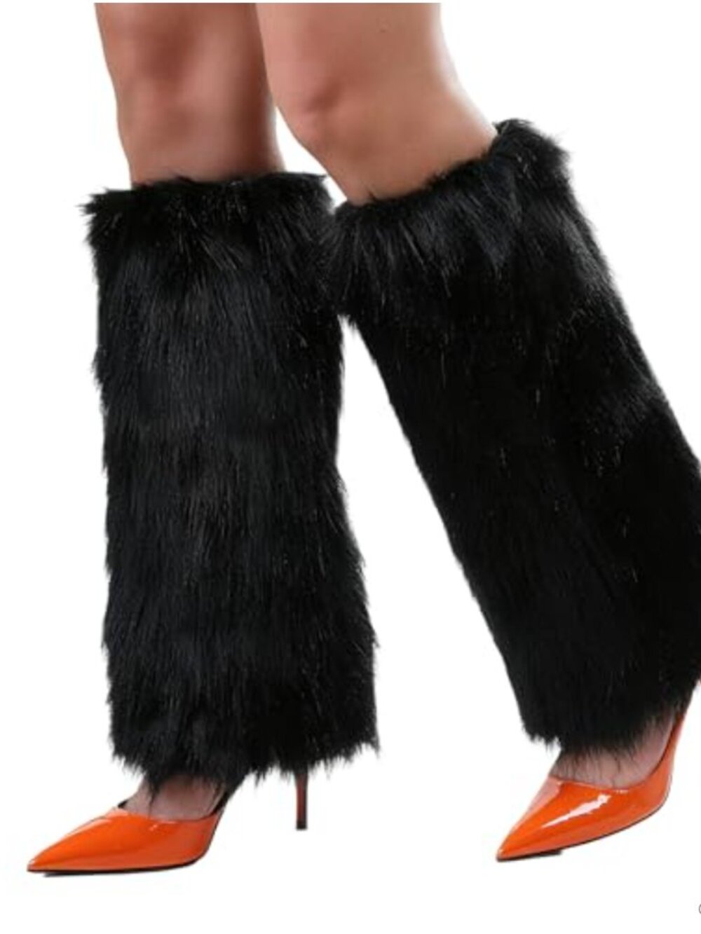 Fluffy Faux Fur Leg Warmers Plush Winter Boot Cuffs Covers